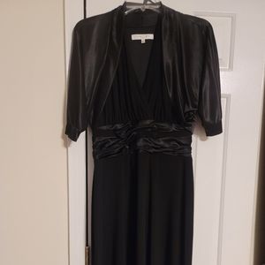 Evan Picone-Ladies Black Dress W/ Shrug - Size 12- L Shrug
